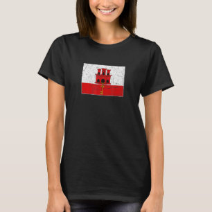 Camiseta Bandera de Gibraltar con bandera gibraleña vintage