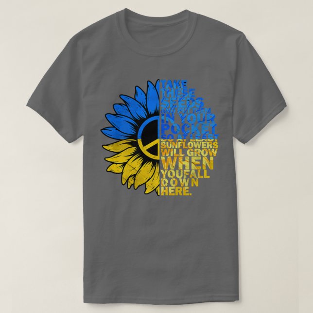 Camiseta Bandera de girasol Ucrania Apoyo a la paz Ucrania  (Diseño del anverso)