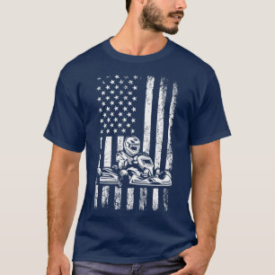 Camiseta bandera de gokart estadounidense go kart racing Cl