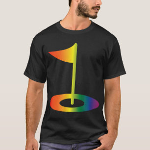 Camiseta Bandera de golf Rainbow Divertido golf Orgullo de 