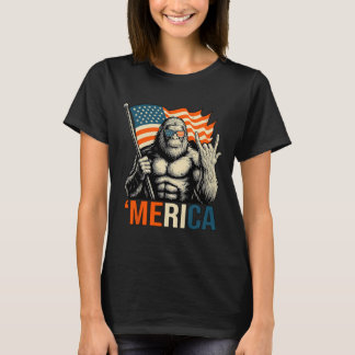 Camiseta Bandera de gorila Americana Gafas de sol Divertida