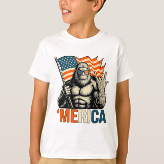 Camiseta Bandera de gorila de ‘merica gafas de sol divertid
