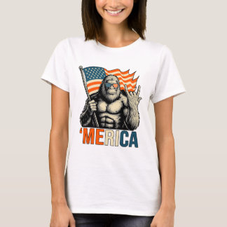 Camiseta Bandera de gorila de ‘merica gafas de sol divertid