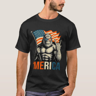Camiseta Bandera de gorila de ‘merica gafas de sol divertid