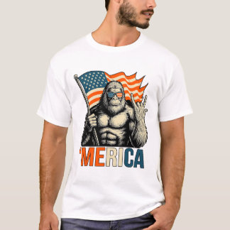 Camiseta Bandera de gorila ‘merica gafas de sol divertidas 