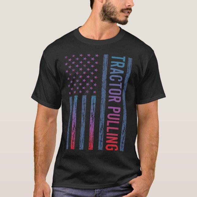Camiseta Bandera de gradiente de remolque de tractor (Anverso)