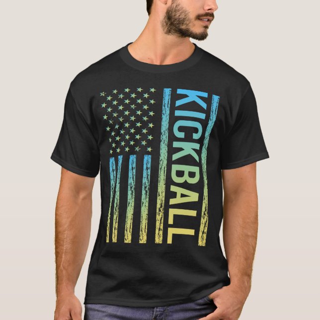 Camiseta Bandera de gradiente Kickball (Anverso)