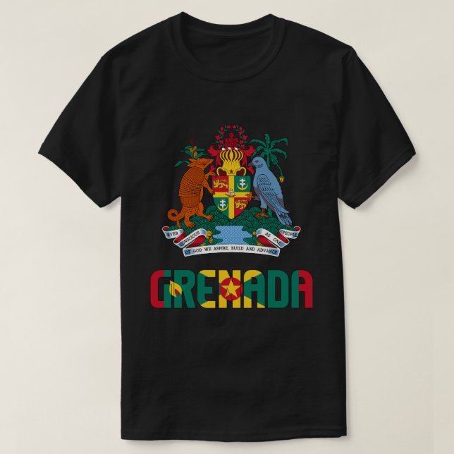 Camiseta Bandera de Granada y Patriótico Del Escudo De Arma (Diseño del anverso)