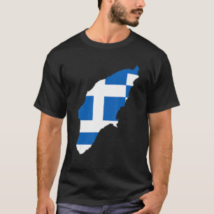 Camiseta Bandera de Grecia en Rodas esboza Rodas