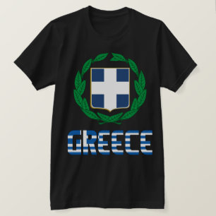 Camiseta Bandera de Grecia y Escudo de Armas Patriótico