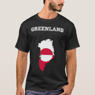 Camiseta Bandera de Groenlandia angustiada por el retro