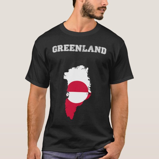 Camiseta Bandera de Groenlandia angustiada por el retro (Anverso)
