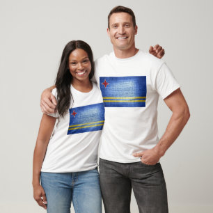 Camiseta Bandera de Grunge Aruba