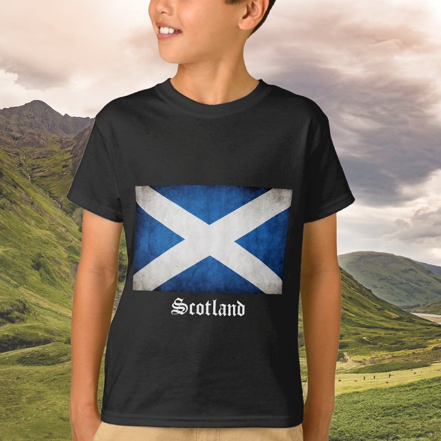 Camiseta Bandera de Grunge de Escocia (Scotland flag tee avail in kid and adult sizes )