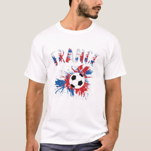 Camiseta Bandera de Grunge de la pelota de fútbol de Franci