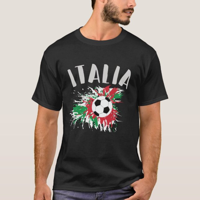 Camiseta Bandera de Grunge de la pelota de fútbol de Italia (Anverso)