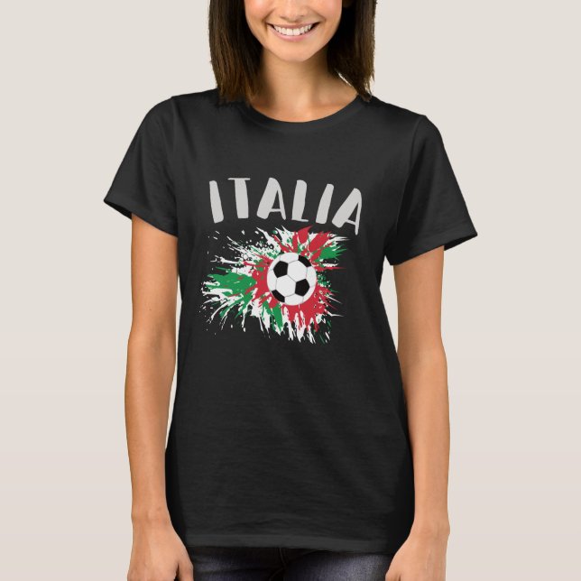 Camiseta Bandera de Grunge de la pelota de fútbol de Italia (Anverso)