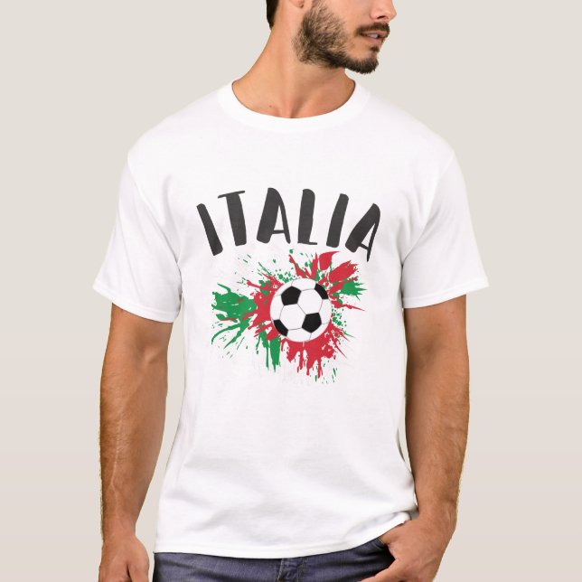 Camiseta Bandera de Grunge de la pelota de fútbol de Italia (Anverso)