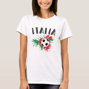 Camiseta Bandera de Grunge de la pelota de fútbol de Italia