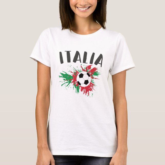 Camiseta Bandera de Grunge de la pelota de fútbol de Italia (Anverso)