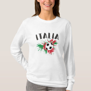 Camiseta Bandera de Grunge de la pelota de fútbol de Italia