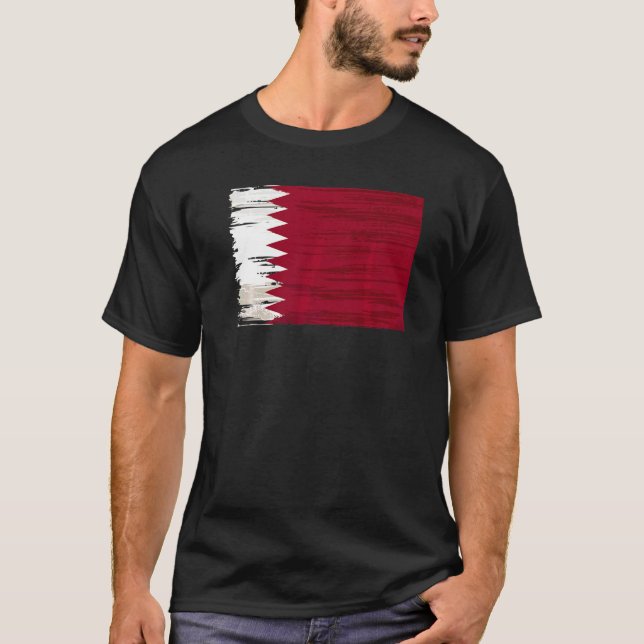 Camiseta Bandera de Grunge Qatar (Anverso)