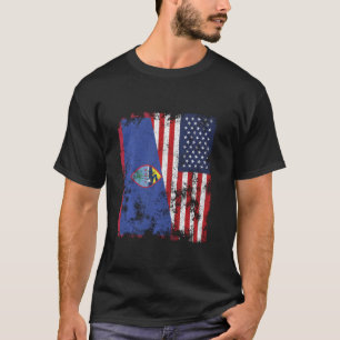 Camiseta Bandera de Guam Estados Unidos estresada - mitad e