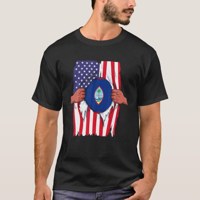 Camiseta Bandera de Guam sangre dentro de mí orgullo de cas (Anverso)