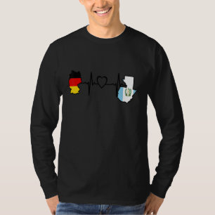 Camiseta Bandera de Guatemala Alemania Corazón guatemalteco