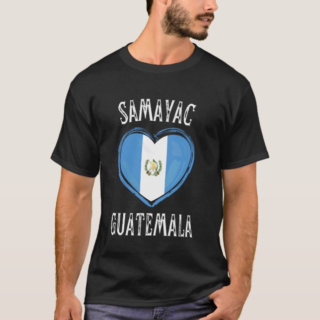 Camiseta Bandera de Guatemala Corazón Ciudad de Samayac (Anverso)