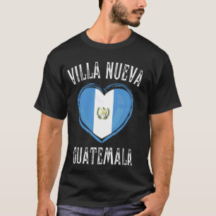 Camiseta Bandera de Guatemala Corazón Villa Nueva Ciudad