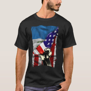 Camiseta Bandera de Guatemala de medio americano enarboland
