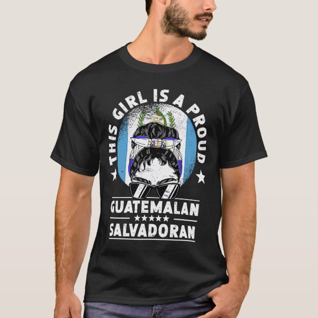 Camiseta Bandera de Guatemala El Salvador Grove el orgullo  (Anverso)