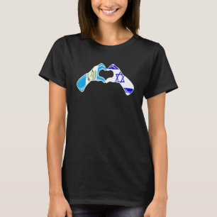 Camiseta Bandera de Guatemala Isreal Corazón guatemalteco