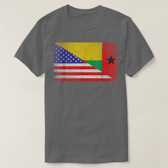 Camiseta Bandera de Guay de GuineaBissau bandera de Estados (Diseño del anverso)