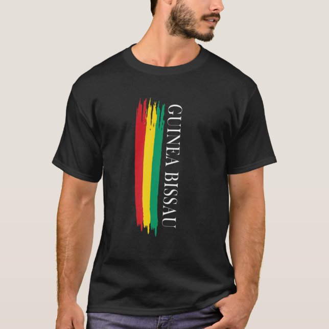 Camiseta Bandera de Guinea Bissau Bandas de color (Anverso)