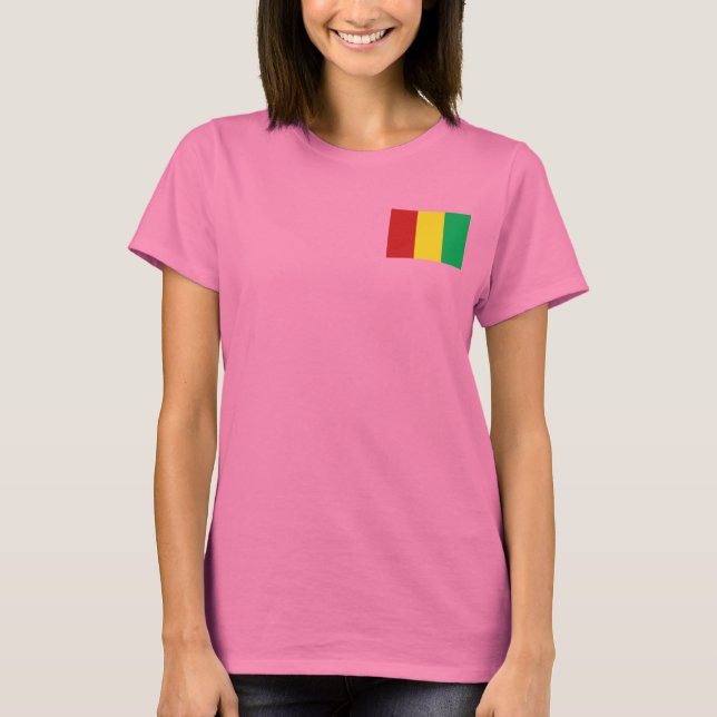 Camiseta Bandera de Guinea-Conakry y Map dk T-Shirt (Anverso)