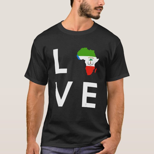 Camiseta Bandera de Guinea Ecuatorial adora a África Guin E (Anverso)