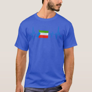 Camiseta Bandera de Guinea Ecuatorial de diseño de latido