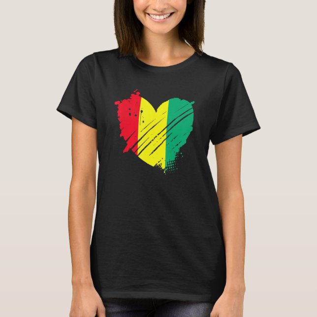 Camiseta Bandera De Guinea Que Amo Guinea Es El Adn De Guin (Anverso)