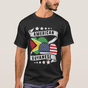 Camiseta Bandera de Guyana EE. UU. Mitad guyanesa mitad ame