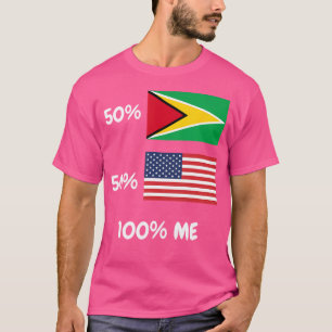 Camiseta Bandera de Guyana Guyanesa Media Bandera Estadouni