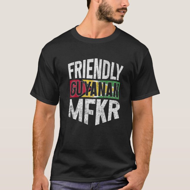 Camiseta Bandera de Guyana Orgullosa de hombres y mujeres g (Anverso)