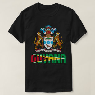 Camiseta Bandera de Guyana y Patriótico Del Escudo De Armas