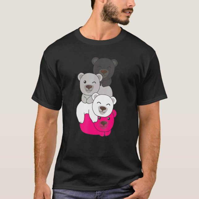 Camiseta Bandera de Gynephilia Pile Pride Lgbtq Oso Cute Gy (Anverso)