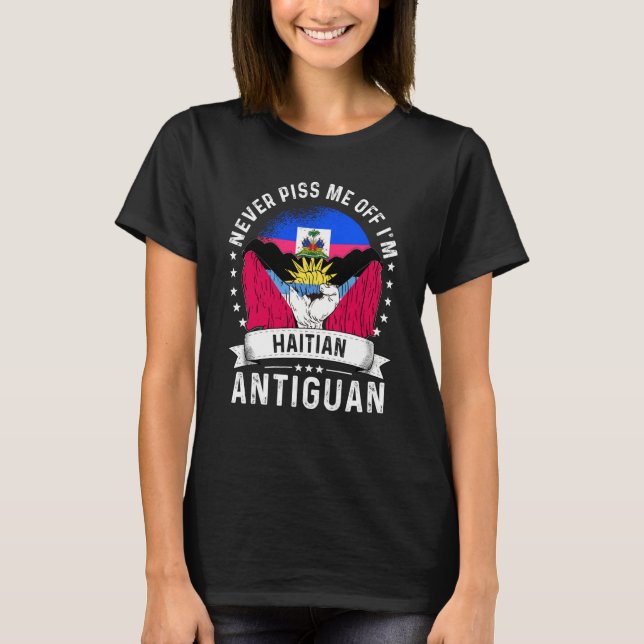 Camiseta Bandera de Haití Antigua y Barbuda Orgullo Humor C (Anverso)