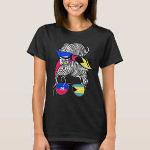Camiseta Bandera de Haití Bahamas Mujeres Mayores Niña País