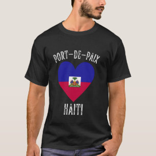 Camiseta Bandera de Haití Corazón Ciudad de Port De Paix