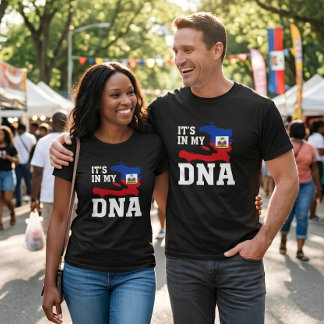 Camiseta Bandera de Haití Mapa ADN Herencia Haitiana