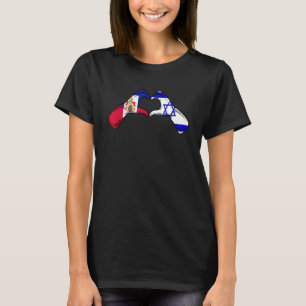 Camiseta Bandera de Haití real Corazón haitiano israelí